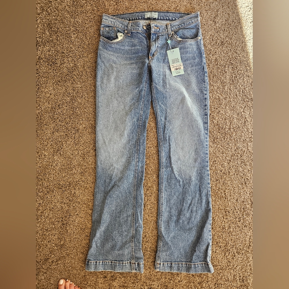 NWT REVICE Light Blue Straight Leg  Heart Jeans